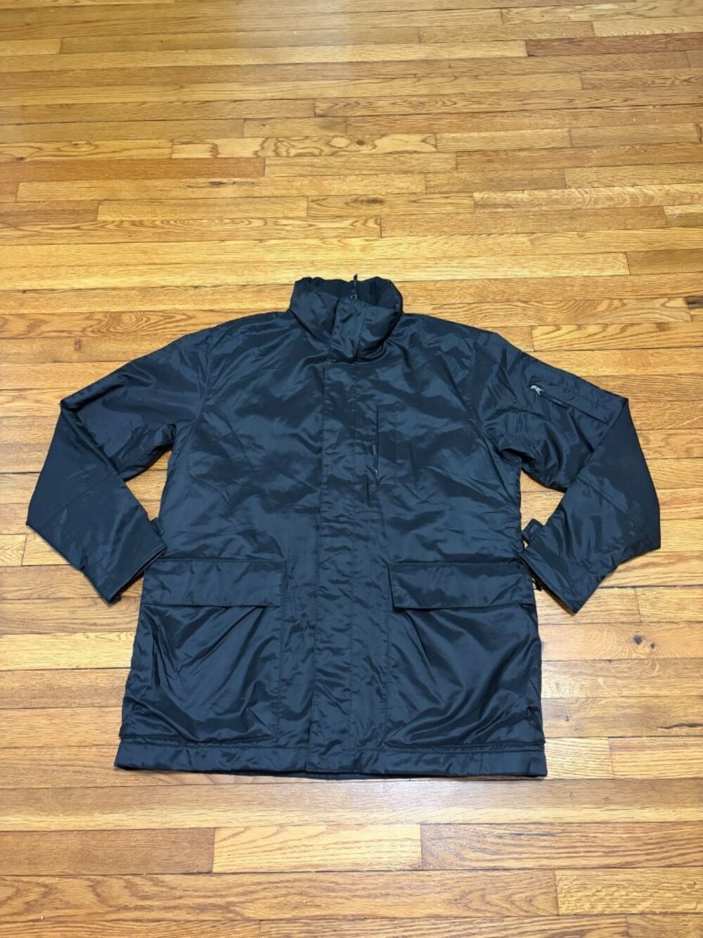 Banana Republic Mens Softshell Jacket Size Large Black Full Zip Fleece Lined